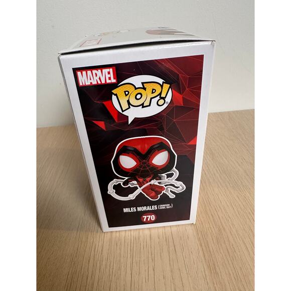 Spider-Man Miles Morales Game Crimson Cowl Suit Funko Pop! Vinyl Figure #770 NEW - Picture 4 of 5